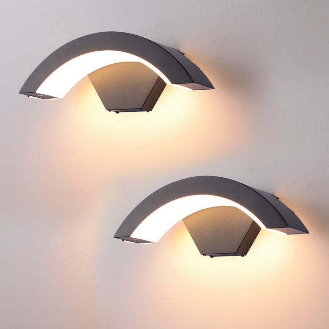 4 db-os csomag LED kültéri fali lámpával, modern 24 W-os fali lámpákkal, LED dekoratív beltéri világítással, IP65 vízállósággal, meleg fehér 3000K-vel